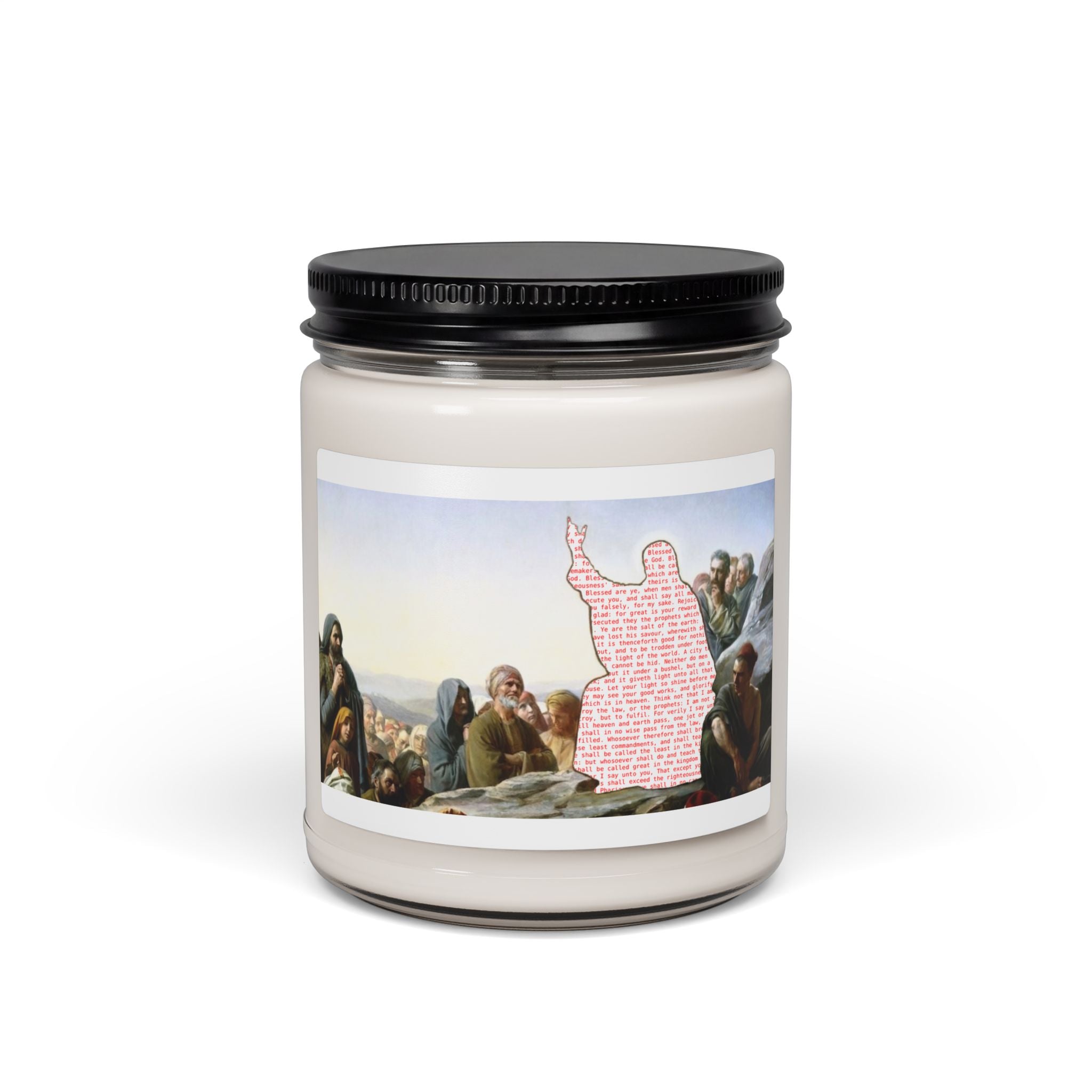 Scented Candles — Jesus Sermon On the Mount (Biblical Art, Inspirational Gift)