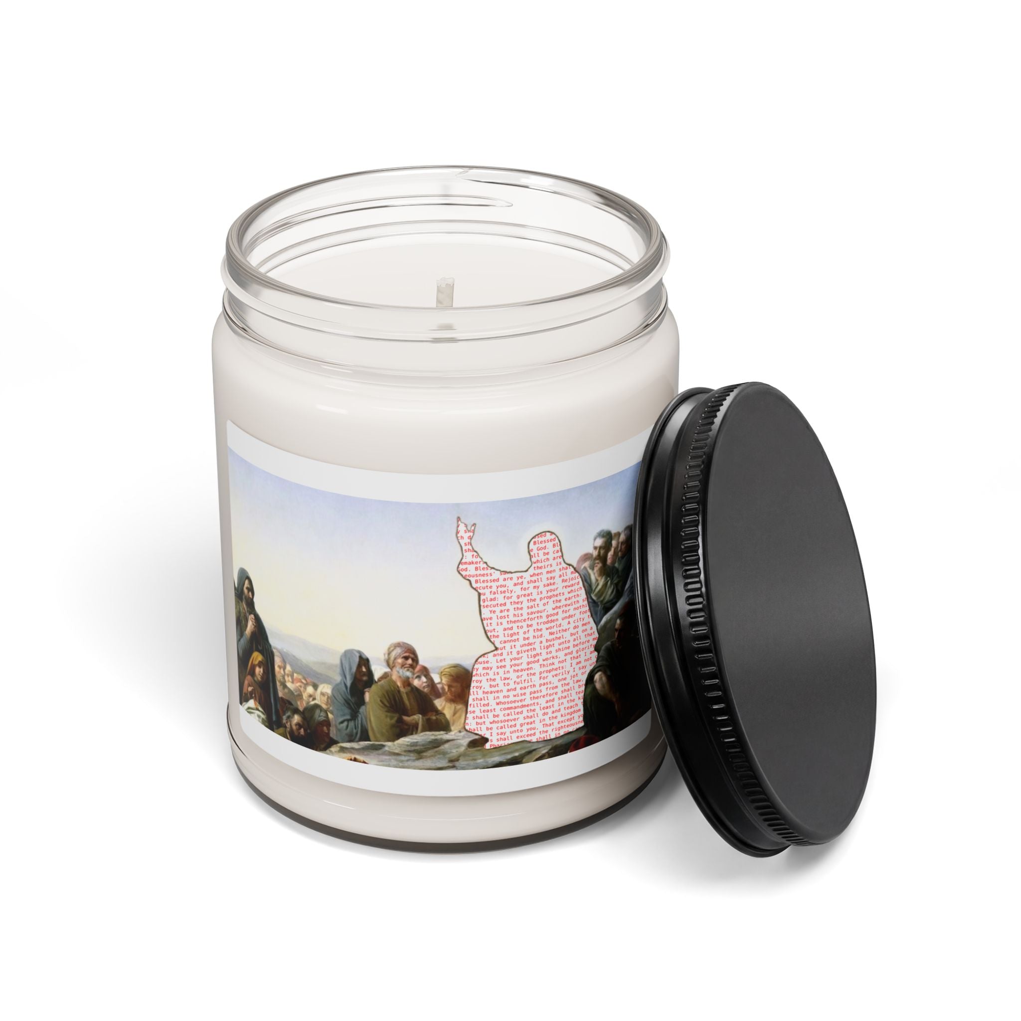 Scented Candles — Jesus Sermon On the Mount (Biblical Art, Inspirational Gift)