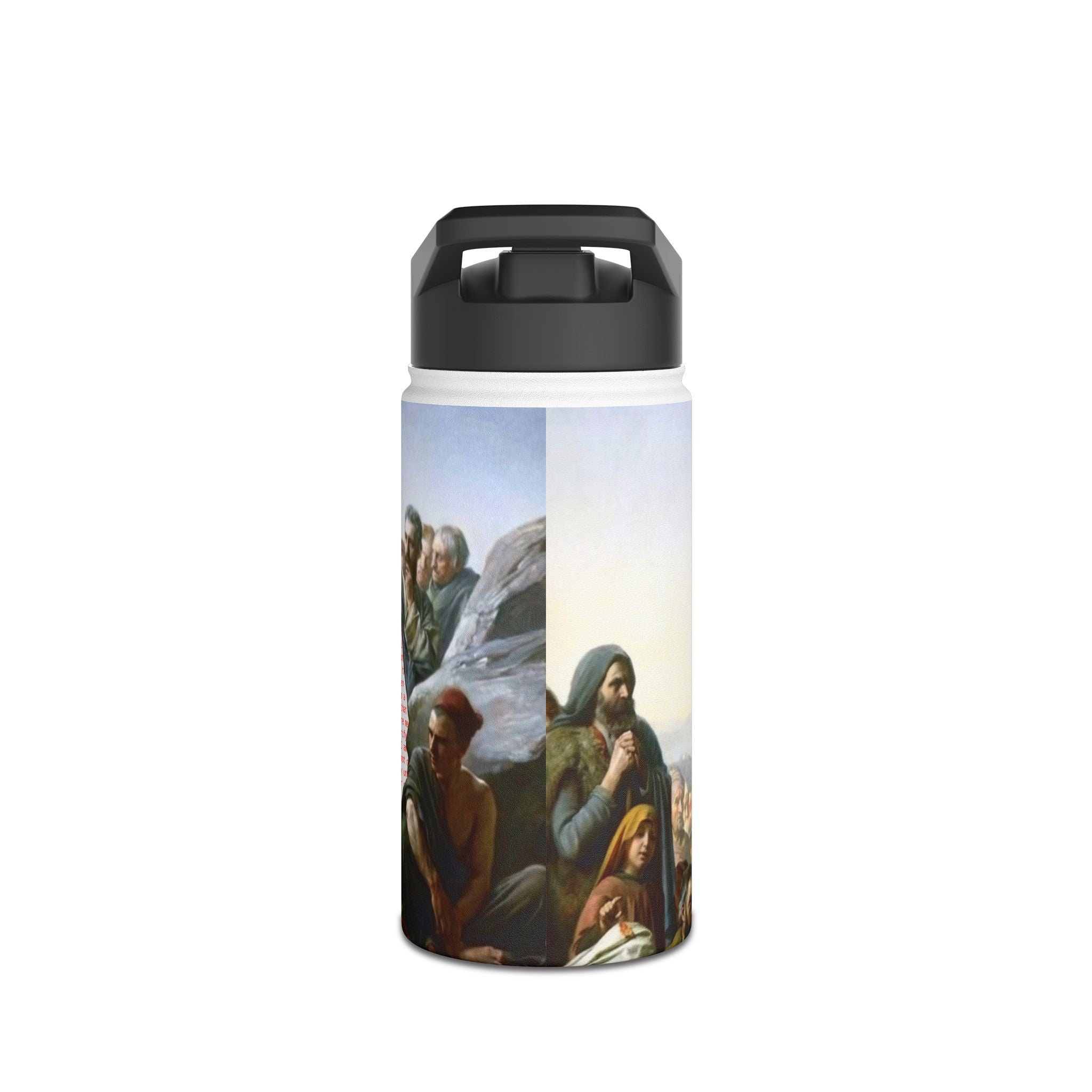 Stainless Steel Water Bottle — Jesus Sermon On the Mount (Biblical Art, Inspirational Gift)